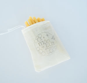 meditation birthday beeswax candles in pouch