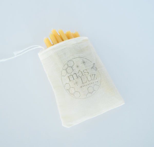 meditation birthday beeswax candles in pouch